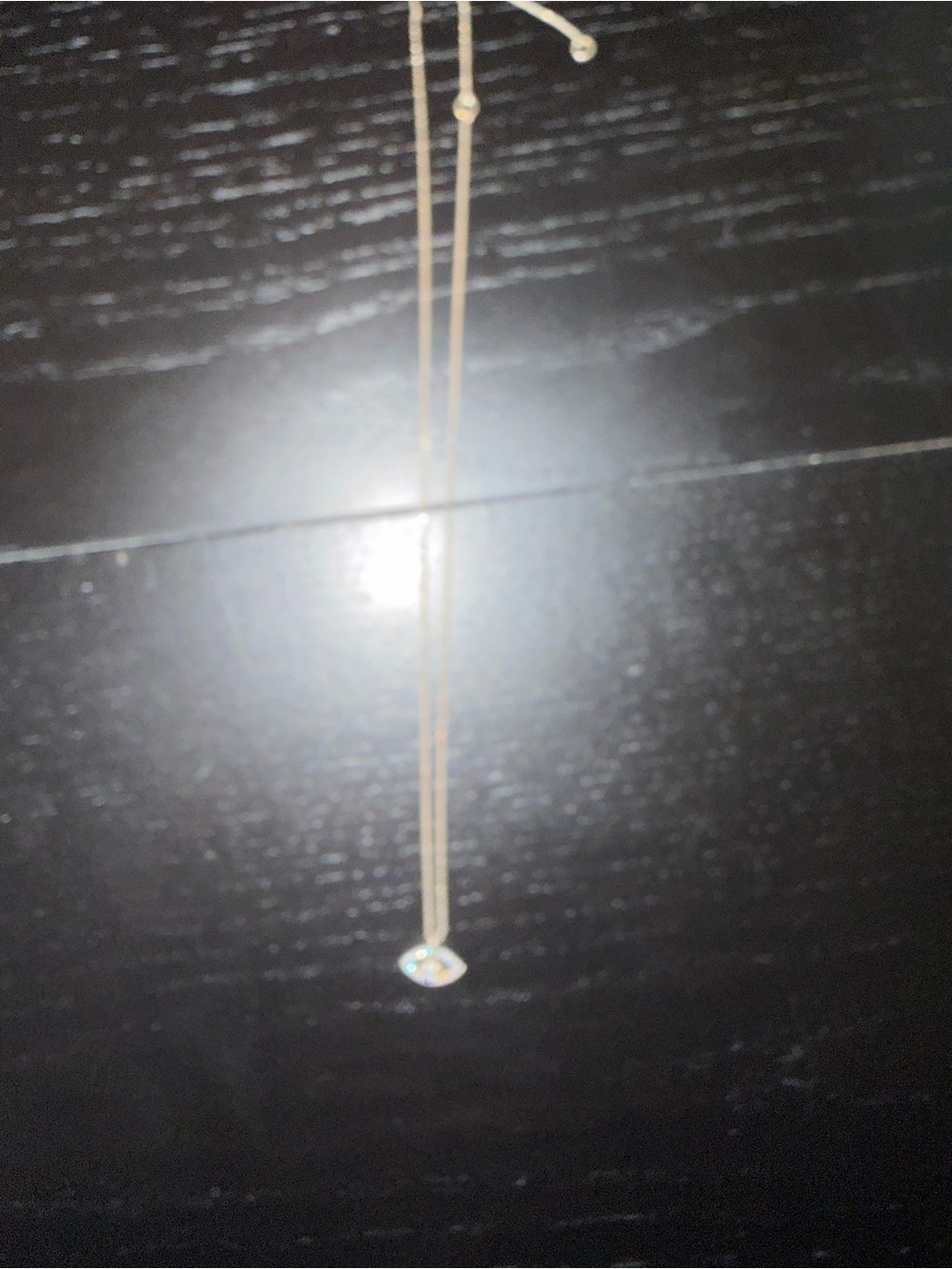 Pandora Gold Eye Charm Necklace with Clear Stone